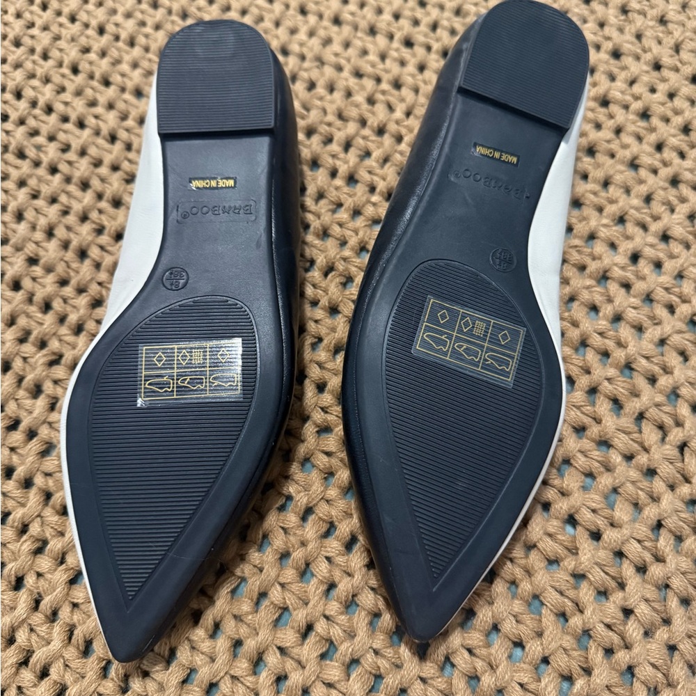 BAMBOO Women's Black and White Flats - Picture 2 of 3